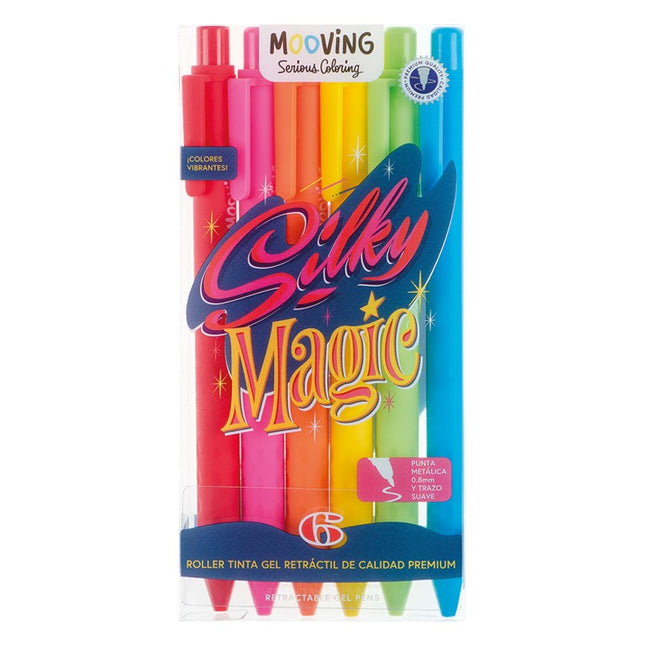SET DE BOLIGRAFOS GEL SILKY MAGIC MOOVING