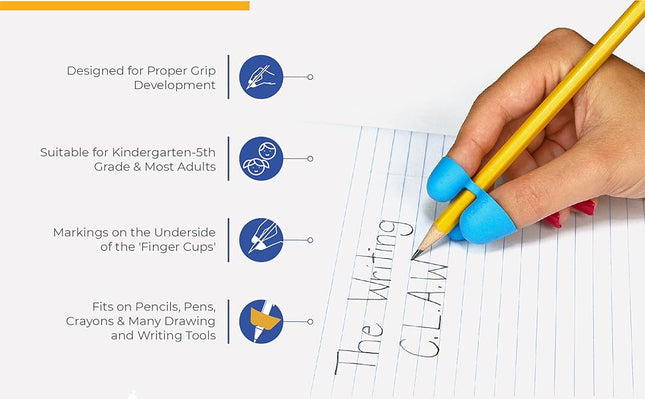 PENCIL GRIP CLAW 3 DEDITOS VARIOS COLORES