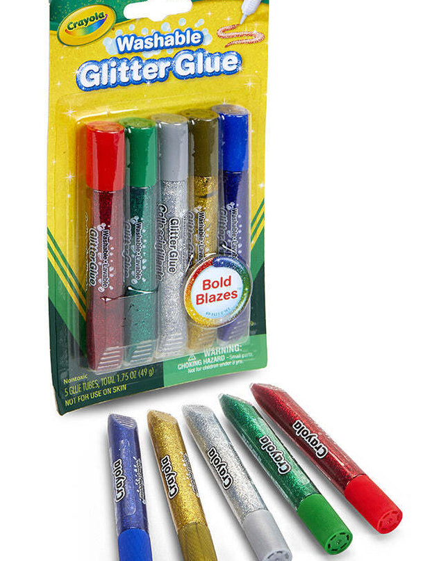 WASHABLE GLITTER GLUE SET DE 5 PCS BOLD BLAZES