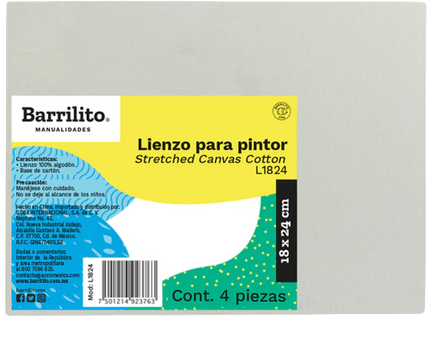 LIENZO P/PINTAR 18X24 CM BARRILITO