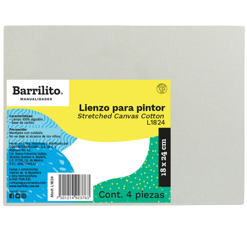 LIENZO P/PINTAR 18X24 CM BARRILITO