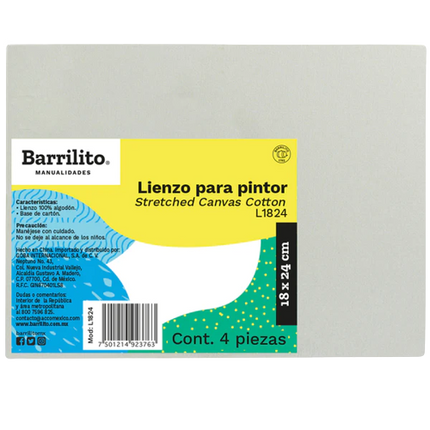 LIENZO P/PINTAR 18X24 CM BARRILITO