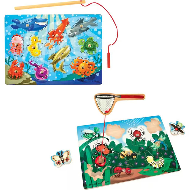 JUGUETE MAGNETICO WOODEN PUZZLE GAME SET: FISHING AND BUG CATCHING