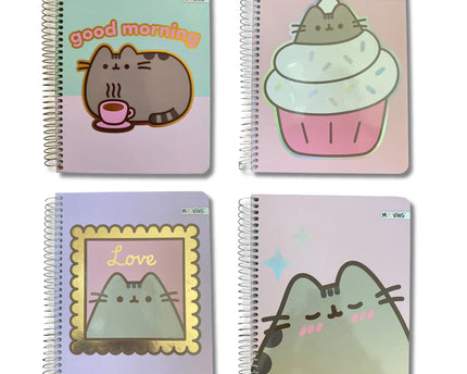 CUADERNO 1/2 OFICIO 3 MATERIAS 5MM 120HJS PUSHEEN MOOVING