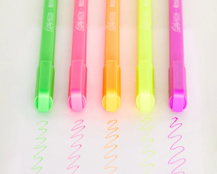 BOLIGRAFOS SILKY NEON GEL MOOVING 5PC