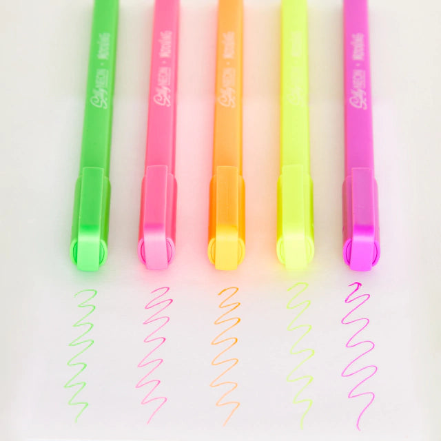 BOLIGRAFOS SILKY NEON GEL MOOVING 5PC