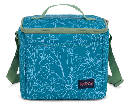LONCHERA SUPER SNACK DELIGHTFUL DAISIES GREEN JANSPORT
