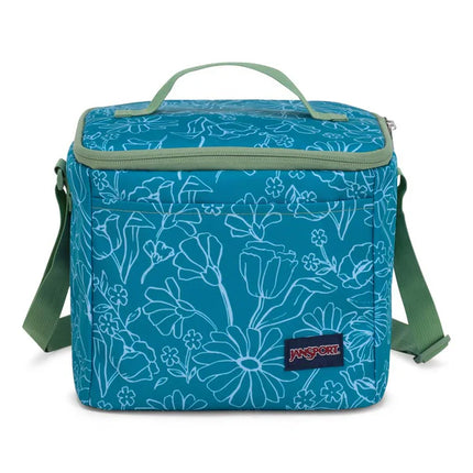 LONCHERA SUPER SNACK DELIGHTFUL DAISIES GREEN JANSPORT