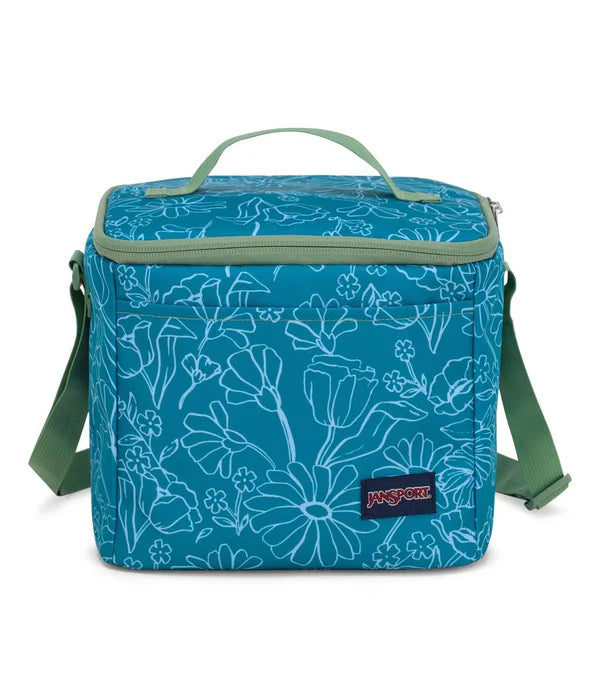 LONCHERA SUPER SNACK DELIGHTFUL DAISIES GREEN JANSPORT
