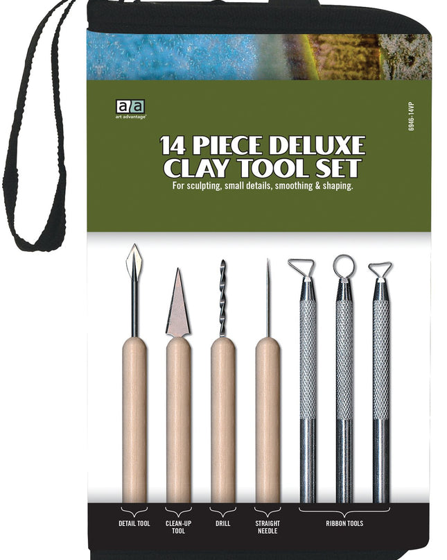 ART ADVANTAGE - JUEGO DE HERRAMIENTAS DE ARCILLA DE LUJO 14 PCS