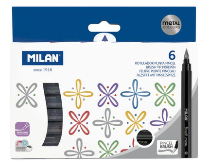MARCADORES BRUSH-TIP METALICOS 6CLRS