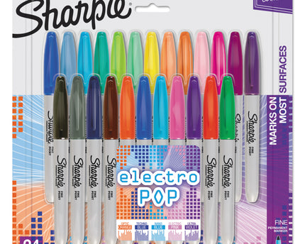 MARCADORES PERMANENTE PUNTA FINA ELECTRO POP 24 UND SHARPIE