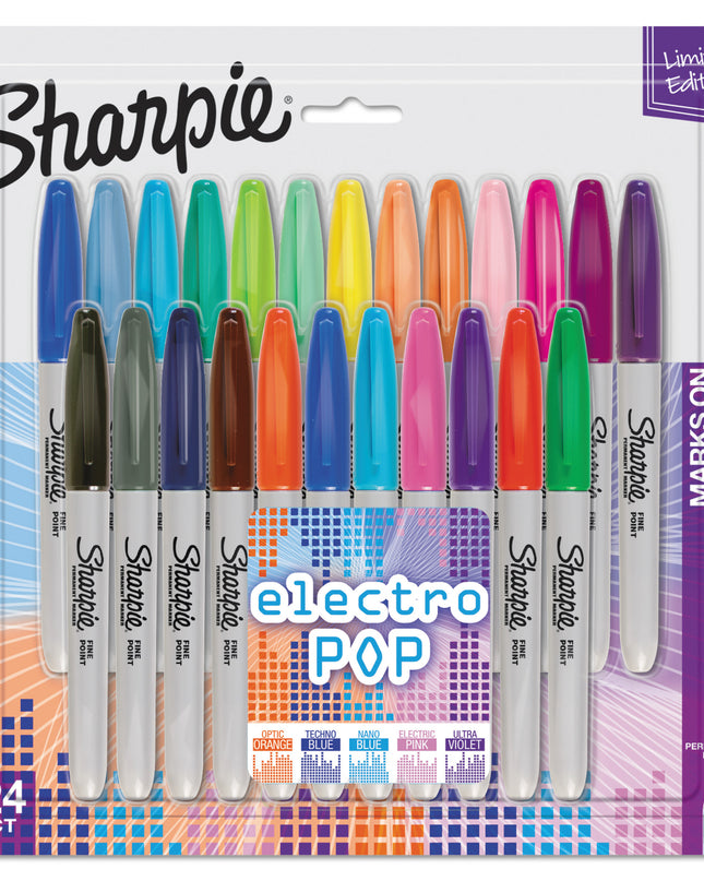MARCADORES PERMANENTE PUNTA FINA ELECTRO POP 24 UND SHARPIE