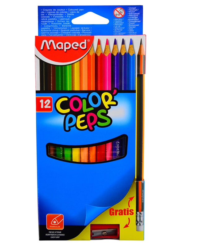 LAPICES DE COLORES COLOR PEPS MAPED 12 UNIDADES