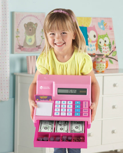PRETEND PLAY CALCULATOR CASH REGISTER PINK