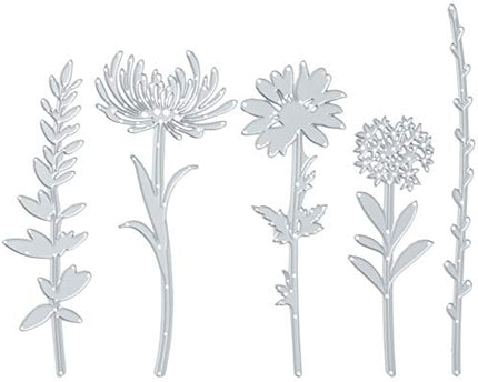 ESTAMPADOS ACRILICOS WILDFLOWER#1 5 PCS - SIZZIX