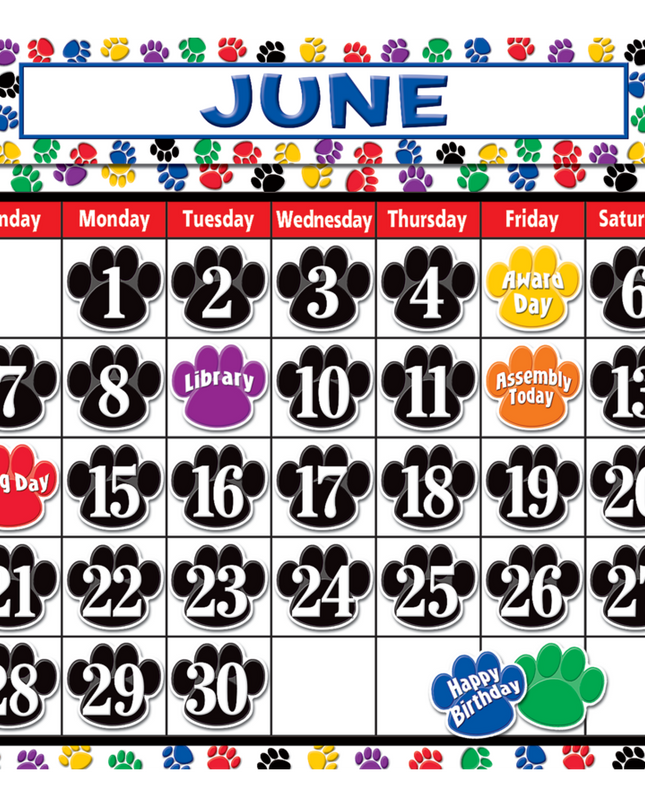 BULLETIN CALENDAR PAW PRINT
