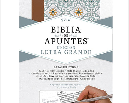 BIBLIA DE APUNTES, AZULEJOS COLOR SALVIA, SÍMIL PIEL