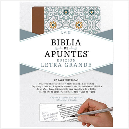 BIBLIA DE APUNTES, AZULEJOS COLOR SALVIA, SÍMIL PIEL