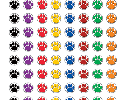 STICKERS COLORFUL PAW PRINTS MINI