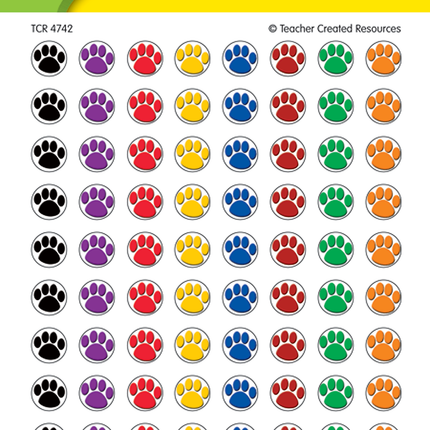 STICKERS COLORFUL PAW PRINTS MINI