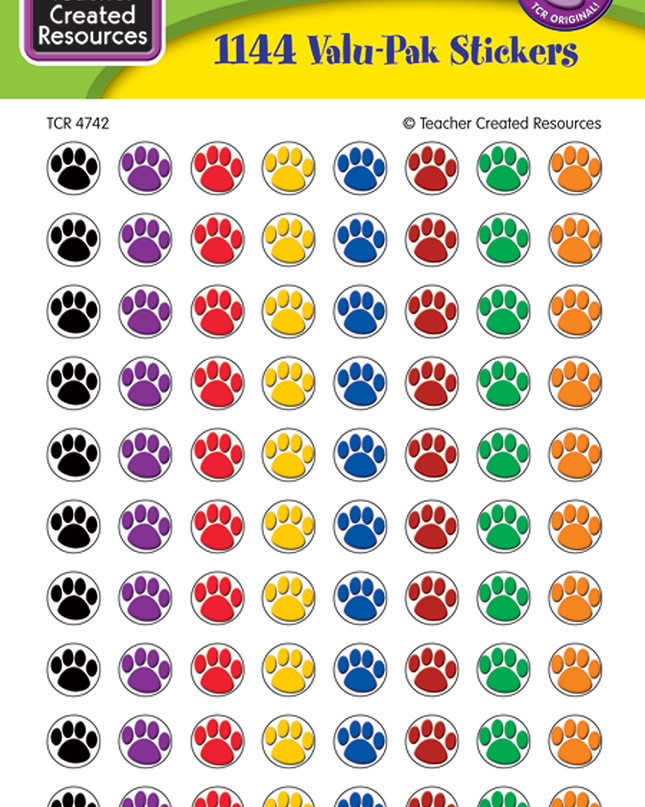 STICKERS COLORFUL PAW PRINTS MINI