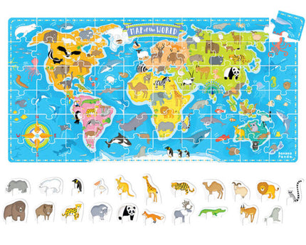 ROMPECABEZA WHAT IN THE WORLD ANIMALS 60PZS