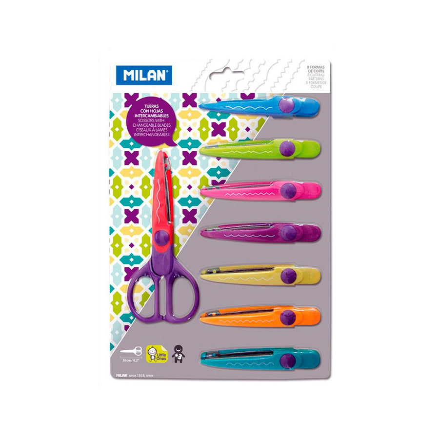 SET DE TIJERAS DE FORMAS MILAN 8PC