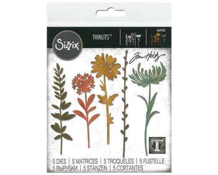 ESTAMPADOS ACRILICOS WILDFLOWER#1 5 PCS - SIZZIX