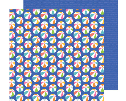 PAPEL ESTAMPADO DOBLE CARA PARA SCRAPBOOK 12X12 - PELOTAS DE PLAYA