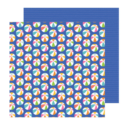 PAPEL ESTAMPADO DOBLE CARA PARA SCRAPBOOK 12X12 - PELOTAS DE PLAYA