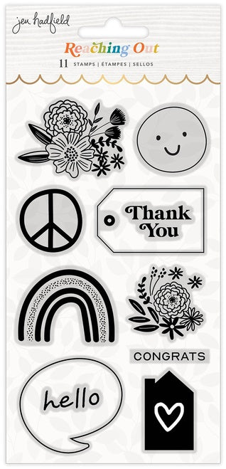 SELLOS ACRILICOS FLORAL 10 PCS - JH