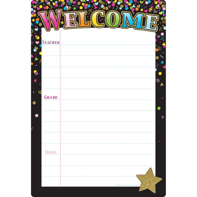 LAMINA PLÁSTICA WELCOME BLACK CONFETTI