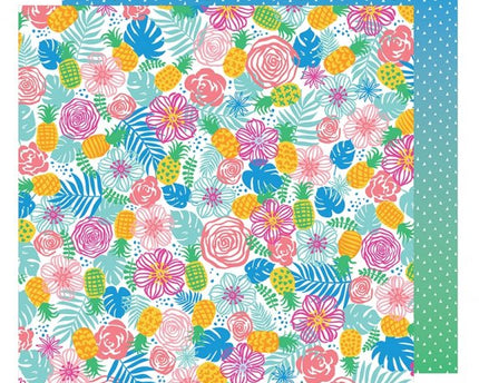 PAPEL ESTAMPADO DOBLE CARA 12X12" - TROPICAL PARADISE