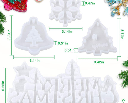 MOLDE SILICON P/ NAVIDAD LETRA, ARBOL. ESTRELLA