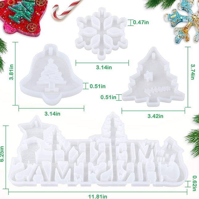 MOLDE SILICON P/ NAVIDAD LETRA, ARBOL. ESTRELLA