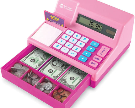 PRETEND PLAY CALCULATOR CASH REGISTER PINK