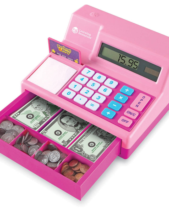 PRETEND PLAY CALCULATOR CASH REGISTER PINK