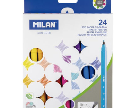 MARCADORES MILAN PUNTA FINA 24 PIEZAS