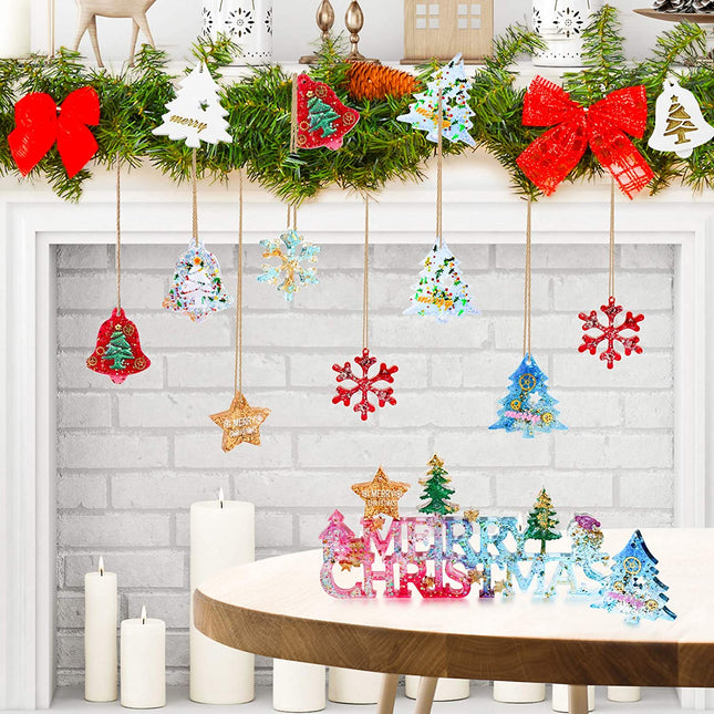 MOLDE SILICON P/ NAVIDAD LETRA, ARBOL. ESTRELLA