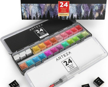 ARTEZA - SET DE ACUARELA METALICAS 24 UND
