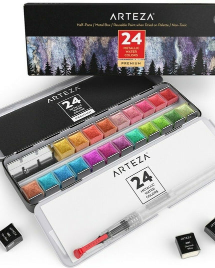 ARTEZA - SET DE ACUARELA METALICAS 24 UND