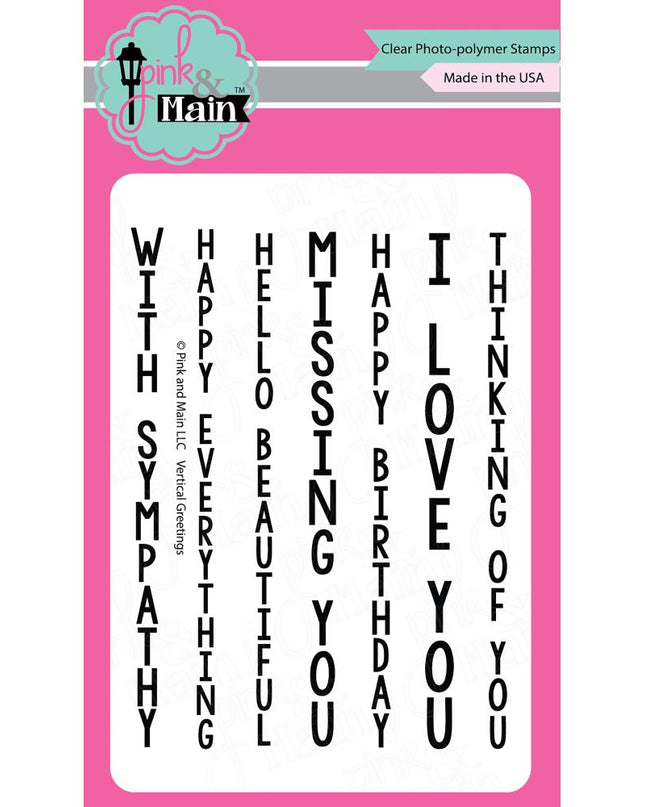 PINK&MAIN - SELLOS DE SALUDOS VERTICALES 3X4