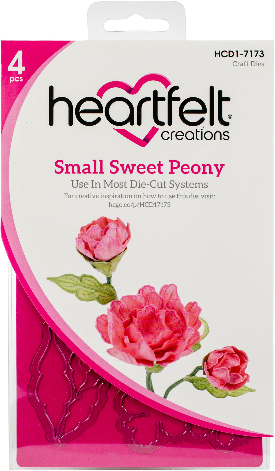 HEARTFELT - CORTE Y RELIEVE SMALL SWEET PEONY 4 PCS