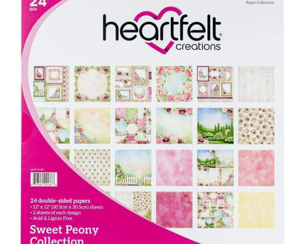 HEARTFEL - COLECCIÓN DE PAPEL 12X 12 SWEER PEONY 24 HOJAS