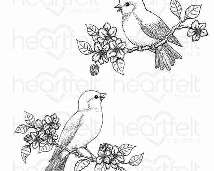SET DE SELLOS CANCIÓN FLORAL, PÉTALOS EN CASCADA - 2 PCS