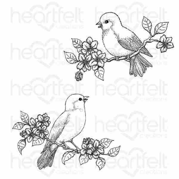 SET DE SELLOS CANCIÓN FLORAL, PÉTALOS EN CASCADA - 2 PCS
