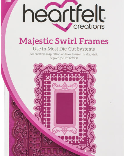 HEARTFELT - TROQUEL DE MARCOS DE REMOLINOS MAJESTICOS 5 PCS