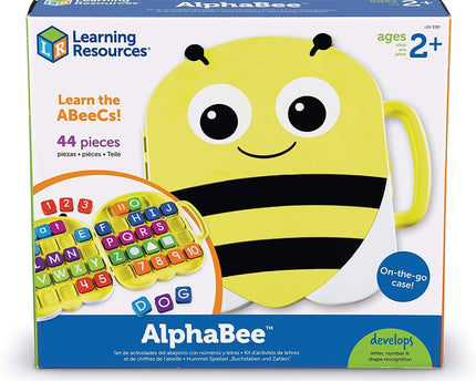 ALPHABEE SHAPED CASE W/40 ALPHABET TILES.