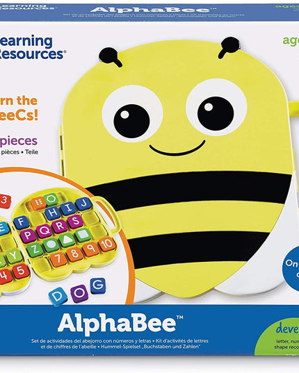ALPHABEE SHAPED CASE W/40 ALPHABET TILES.
